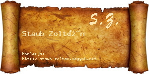 Staub Zoltán névjegykártya